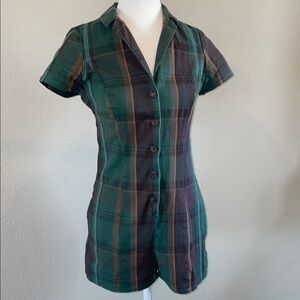 Urban Outfitters Plaid Button-Up Romper Size S